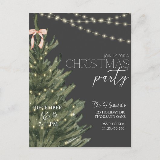 Kerstmis, vakantie uitnodiging, vakantie feest, briefkaart (Voorkant)