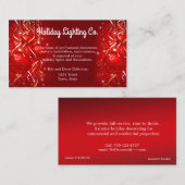 Kerstmis, Vakantie Verlichting, Decoraties, Douane Visitekaartje (Voorkant / Achterkant)