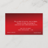 Kerstmis, Vakantie Verlichting, Decoraties, Douane Visitekaartje (Achterkant)