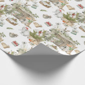 Kerstmis | Vakantievloeistofverlooppap Cadeaupapier (Hoek)