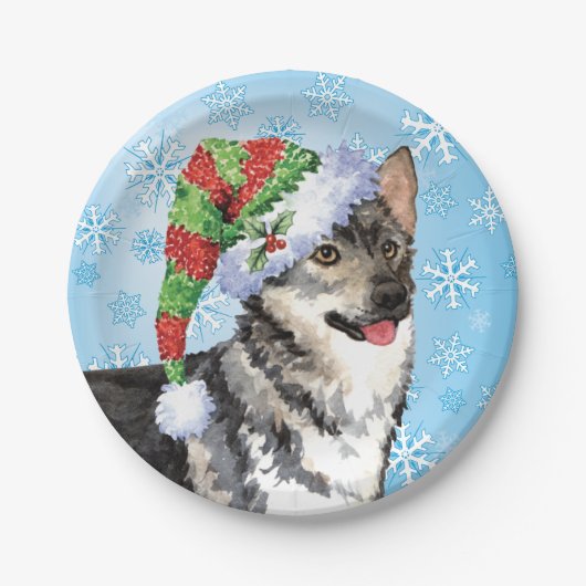 Kerstmis, Vallhund Papieren Bordje (Voorkant)