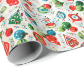 Kerstmis van 1960 voor sierdoeleinden cadeaupapier (Rol Hoek)