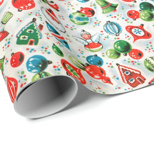 Kerstmis van 1960 voor sierdoeleinden cadeaupapier (Rol Hoek)