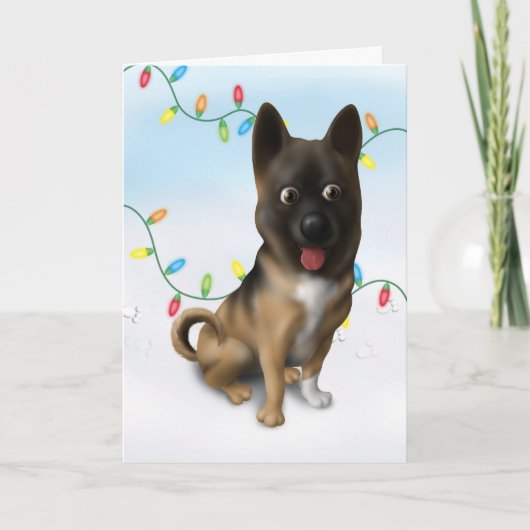 Kerstmis van Akita Feestdagen Kaart (Voorkant)