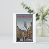 Kerstmis van Amberg - Rathausstrasse Feestdagenkaart (Staand voorkant)