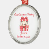 Kerstmis van baby Dumpling Metalen Ornament (Links)