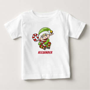 Kerstmis van baby met de kerstkerstmanriet