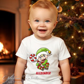 Kerstmis van baby met de kerstkerstmanriet