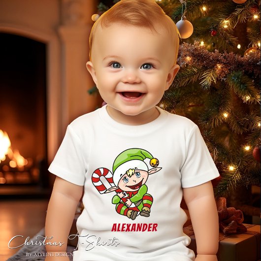 Kerstmis van baby met de kerstkerstmanriet