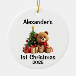 Kerstmis van baby teddybeer keramisch ornament