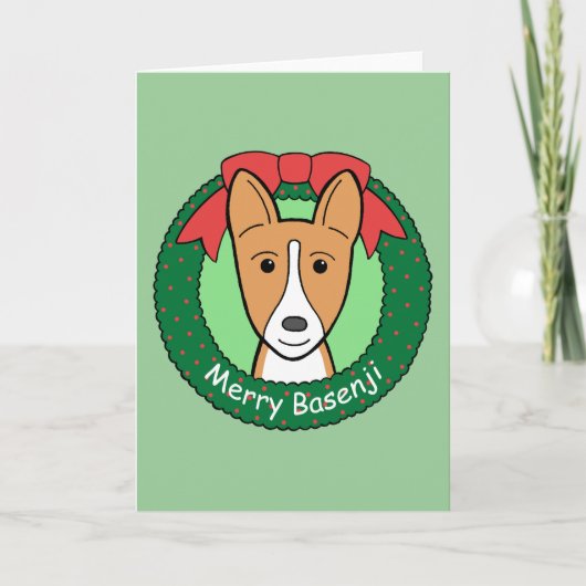Kerstmis van Basenji Feestdagen Kaart (Voorkant)