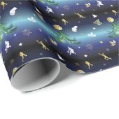 Kerstmis van Basketball Player Cadeaupapier (Rol Hoek)