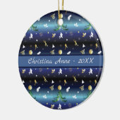 Kerstmis van Basketball Player Keramisch Ornament (Links)