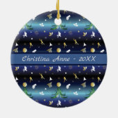 Kerstmis van Basketball Player Keramisch Ornament (Achterkant)
