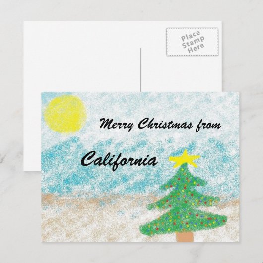Kerstmis van Californië Feestdagenkaart (Voorkant / Achterkant)