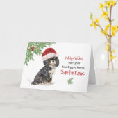Kerstmis van Cavalier King Charles Spaniel Hond Kaart (Gele Bloem)