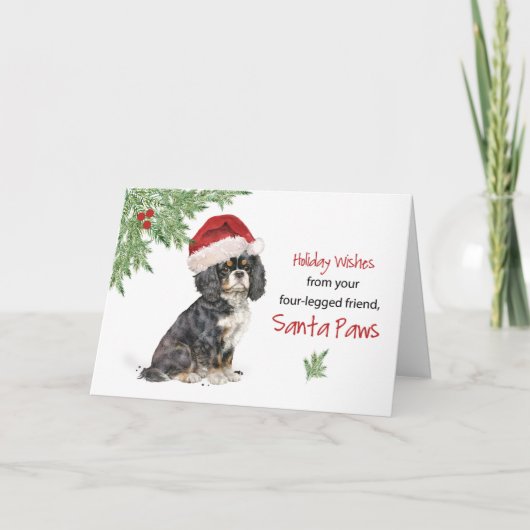 Kerstmis van Cavalier King Charles Spaniel Hond Kaart (Voorkant)