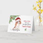 Kerstmis van Cavalier King Charles Spaniel Hond Kaart (Gele Bloem)