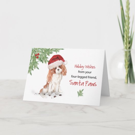 Kerstmis van Cavalier King Charles Spaniel Hond Kaart (Voorkant)