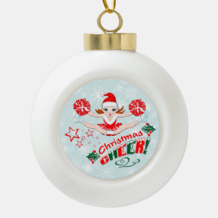 Kerstmis van Cheerleaders juicht toe Keramische Bal Ornament
