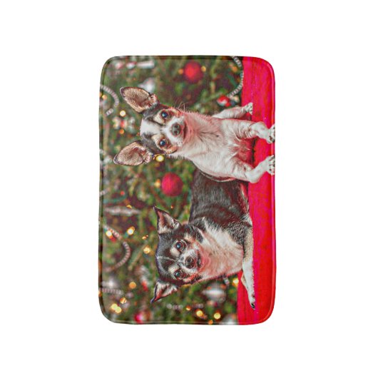 Kerstmis van Chihuahua Badmat (Voorkant Verticaal)