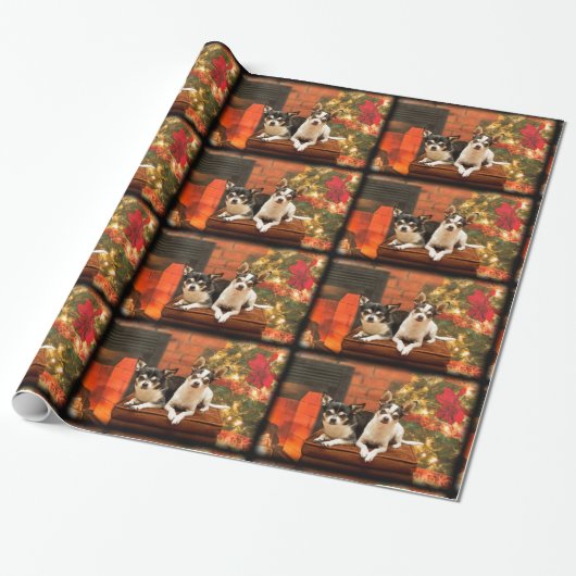 Kerstmis van Chihuahua Cadeaupapier (Uitgerold)