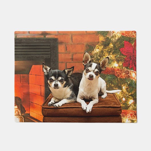 Kerstmis van Chihuahua Deurmat (Voorkant)