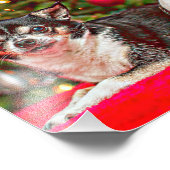 Kerstmis van Chihuahua Foto Afdruk (Hoek)
