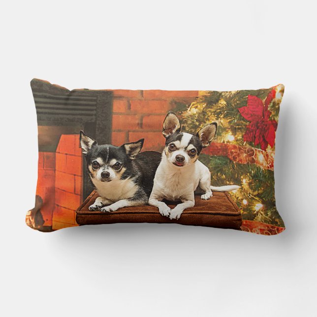 Kerstmis van Chihuahua Kussen (Voorkant)