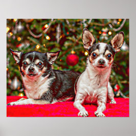 Kerstmis van Chihuahua Poster