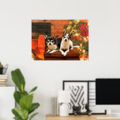 Kerstmis van Chihuahua Poster (Thuiskantoor)
