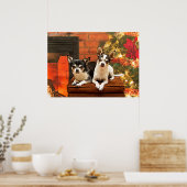 Kerstmis van Chihuahua Poster (Keuken)