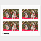 Kerstmis van Chihuahua Rechthoekige Sticker (Vel)