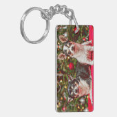 Kerstmis van Chihuahua Sleutelhanger (Voorkant Links)