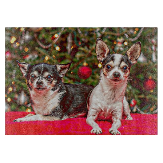 Kerstmis van Chihuahua Snijplank (Voorkant)