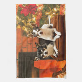 Kerstmis van Chihuahua Theedoek (Verticaal)