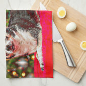 Kerstmis van Chihuahua Theedoek (Quarter Fold)