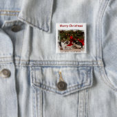 Kerstmis van Chihuahua Vierkante Button 5,1 Cm (In situ)