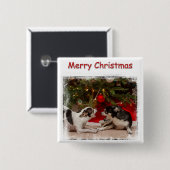 Kerstmis van Chihuahua Vierkante Button 5,1 Cm (Voorkant /achterkant)