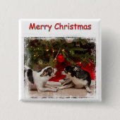 Kerstmis van Chihuahua Vierkante Button 5,1 Cm (Voorkant)