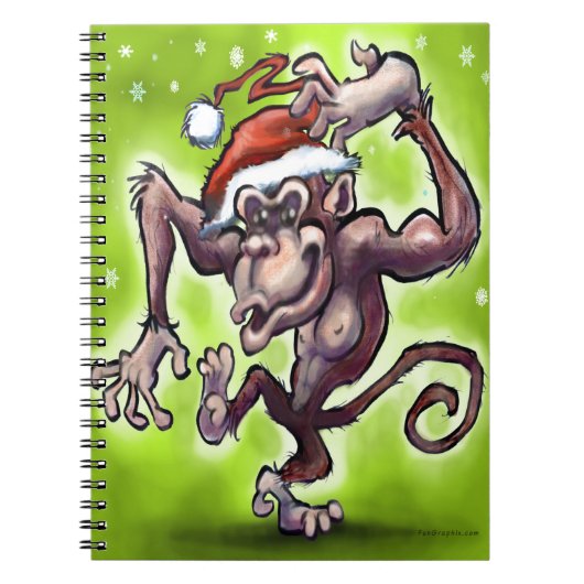 Kerstmis van chimpansee notitieboek (Voorkant)