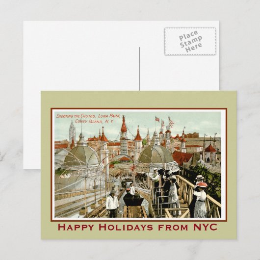 Kerstmis van Coney Island Feestdagenkaart (Voorkant / Achterkant)