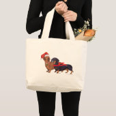 Kerstmis van Dachshonden Grote Tote Bag (Voorkant (product))