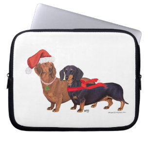 Kerstmis van Dachshonden Laptop Sleeve