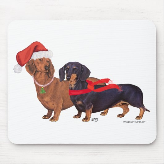 Kerstmis van Dachshonden Muismat (Voorkant)