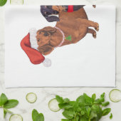 Kerstmis van dachshonden theedoek (Gevouwen)