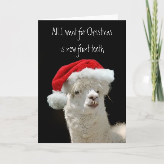 Kerstmis van de alpaca feestdagen kaart (Voorkant)