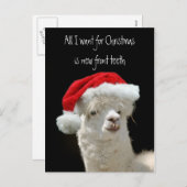 Kerstmis van de alpaca feestdagenkaart (Voorkant / Achterkant)