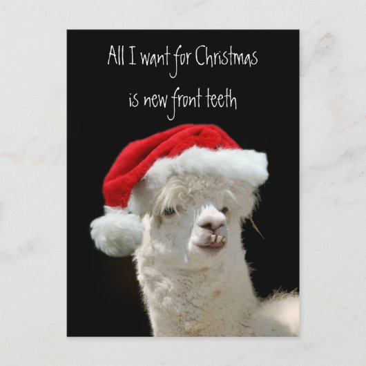 Kerstmis van de alpaca feestdagenkaart (Voorkant)