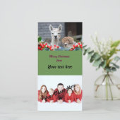 Kerstmis van de alpaca feestdagenkaart (Staand voorkant)